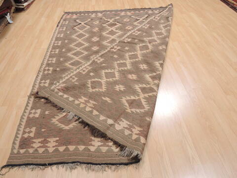 Kilim Brown Flat Woven 67 X 88  Area Rug 100-110670 Image 6