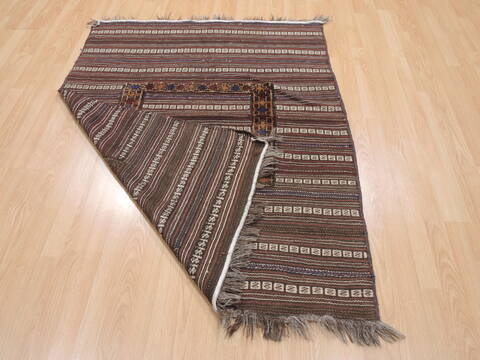 Kilim Brown Flat Woven 41 X 52  Area Rug 100-110676 Image 5