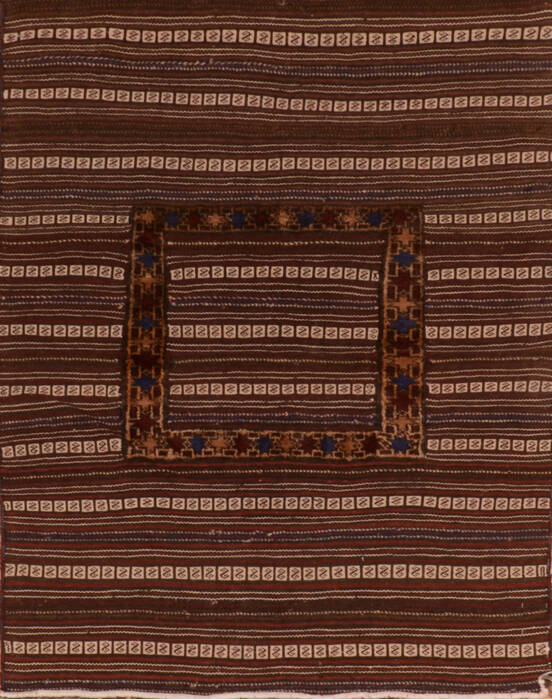 Kilim Brown Flat Woven 41 X 52  Area Rug 100-110676 Image 0
