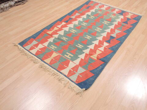 Kilim Blue Flat Woven 38 X 510  Area Rug 100-110686 Image 2