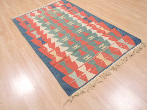 Kilim Blue Flat Woven 38 X 510  Area Rug 100-110686 Image 3