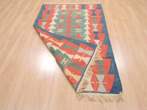 Kilim Blue Flat Woven 38 X 510  Area Rug 100-110686 Image 5