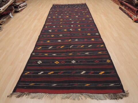 Kilim Blue Runner Flat Woven 44 X 135  Area Rug 100-110689 Image 1