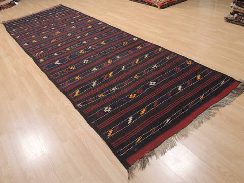 Kilim Blue Runner Flat Woven 44 X 135  Area Rug 100-110689 Image 3