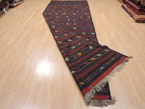 Kilim Blue Runner Flat Woven 44 X 135  Area Rug 100-110689 Image 6