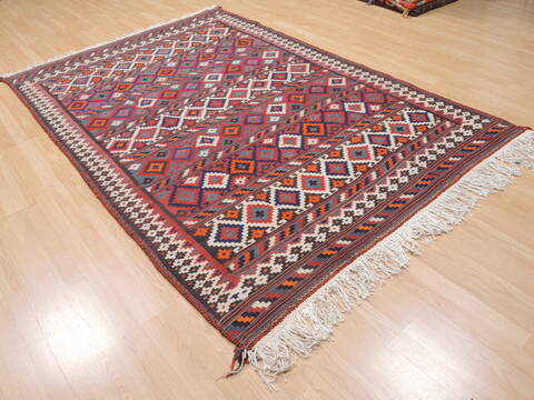 Kilim Red Flat Woven 55 X 80  Area Rug 100-110691 Image 3
