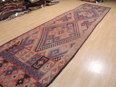 Kilim Red Runner Flat Woven 48 X 182  Area Rug 100-110694 Image 2