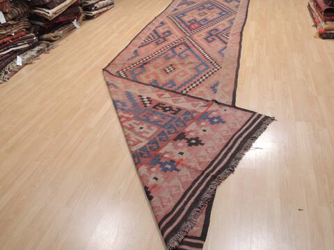Kilim Red Runner Flat Woven 48 X 182  Area Rug 100-110694 Image 5