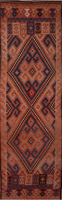 Kilim Red Runner Flat Woven 48 X 182  Area Rug 100-110694 Image 0