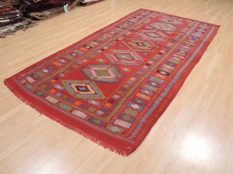 Kilim Red Flat Woven 50 X 95  Area Rug 100-110700 Image 2