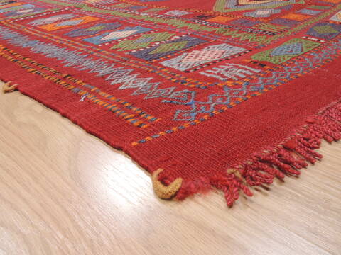 Kilim Red Flat Woven 50 X 95  Area Rug 100-110700 Image 4