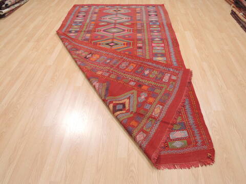 Kilim Red Flat Woven 50 X 95  Area Rug 100-110700 Image 5