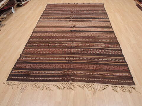 Kilim Brown Flat Woven 56 X 100  Area Rug 100-110704 Image 1