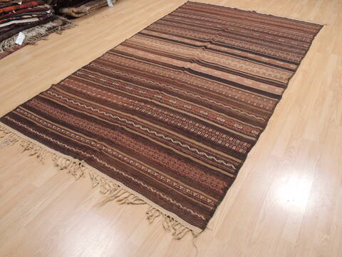 Kilim Brown Flat Woven 56 X 100  Area Rug 100-110704 Image 2
