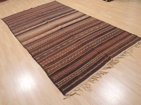 Kilim Brown Flat Woven 56 X 100  Area Rug 100-110704 Image 3