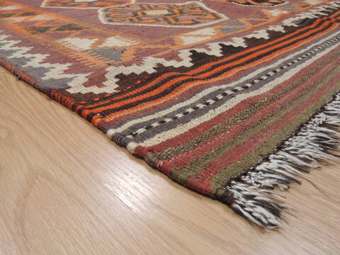 Kilim Orange Runner Flat Woven 43 X 810  Area Rug 100-110720 Image 4