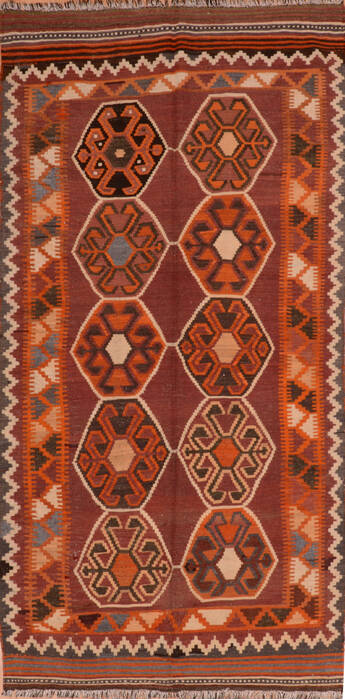 Kilim Orange Runner Flat Woven 43 X 810  Area Rug 100-110720 Image 0