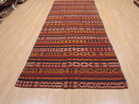 Kilim Red Runner Flat Woven 53 X 106  Area Rug 100-110730 Image 1
