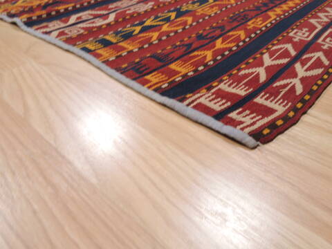 Kilim Red Runner Flat Woven 53 X 106  Area Rug 100-110730 Image 3