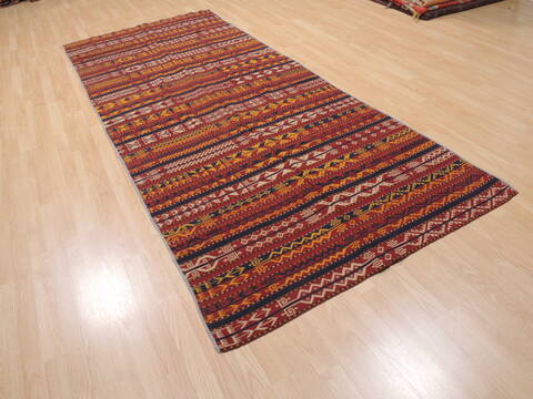 Kilim Red Runner Flat Woven 53 X 106  Area Rug 100-110730 Image 7