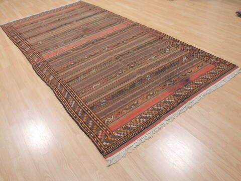 Kilim Red Runner Flat Woven 51 X 103  Area Rug 100-110735 Image 2