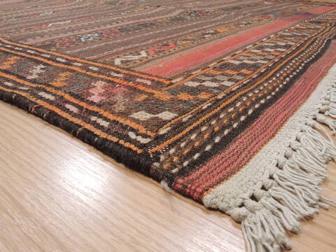 Kilim Red Runner Flat Woven 51 X 103  Area Rug 100-110735 Image 3