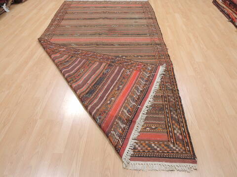 Kilim Red Runner Flat Woven 51 X 103  Area Rug 100-110735 Image 4