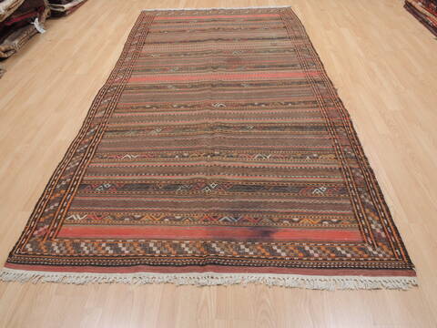Kilim Red Runner Flat Woven 51 X 103  Area Rug 100-110735 Image 6