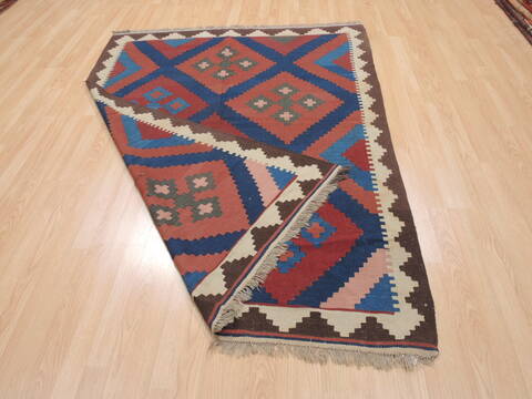 Kilim Blue Flat Woven 50 X 69  Area Rug 100-110737 Image 4