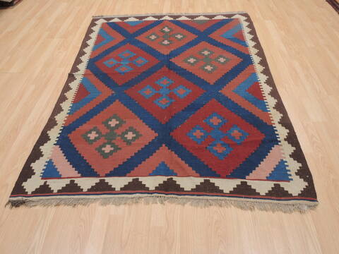 Kilim Blue Flat Woven 50 X 69  Area Rug 100-110737 Image 6