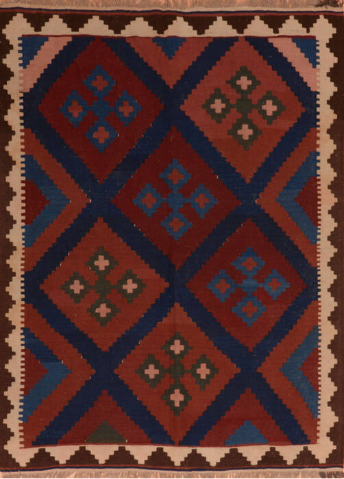 Kilim Blue Flat Woven 50 X 69  Area Rug 100-110737 Image 0