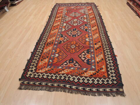 Kilim Red Runner Flat Woven 42 X 910  Area Rug 100-110740 Image 1