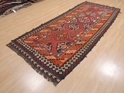 Kilim Red Runner Flat Woven 42 X 910  Area Rug 100-110740 Image 2