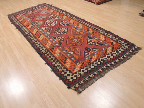 Kilim Red Runner Flat Woven 42 X 910  Area Rug 100-110740 Image 3