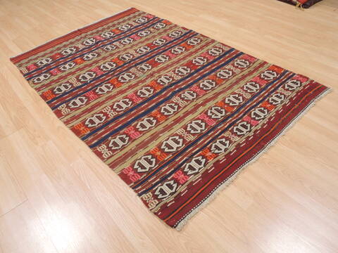 Kilim Red Flat Woven 45 X 73  Area Rug 100-110742 Image 3
