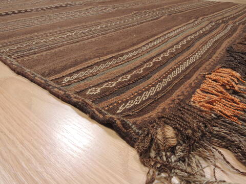 Kilim Brown Runner Flat Woven 44 X 103  Area Rug 100-110743 Image 5