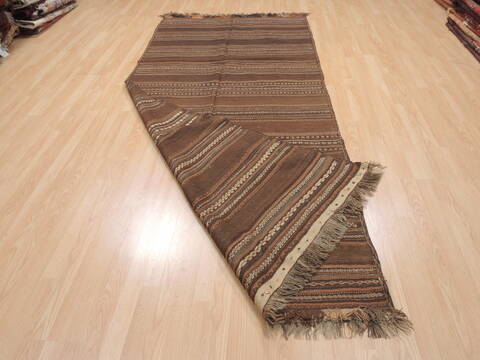 Kilim Brown Runner Flat Woven 44 X 103  Area Rug 100-110743 Image 6