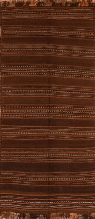 Kilim Brown Runner Flat Woven 44 X 103  Area Rug 100-110743 Image 0