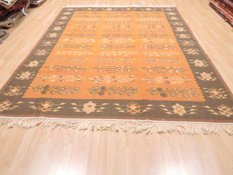 Kilim Brown Flat Woven 710 X 911  Area Rug 100-110747 Image 3