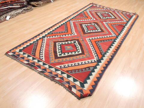 Kilim Red Runner Flat Woven 410 X 911  Area Rug 100-110751 Image 2