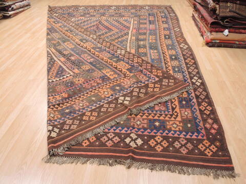 Kilim Multicolor Flat Woven 93 X 132  Area Rug 100-110754 Image 7