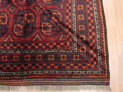 Baluch Red Runner Hand Knotted 48 X 114  Area Rug 100-110755 Image 10