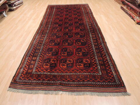 Baluch Red Runner Hand Knotted 48 X 114  Area Rug 100-110755 Image 1