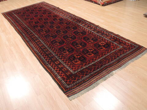 Baluch Red Runner Hand Knotted 48 X 114  Area Rug 100-110755 Image 3