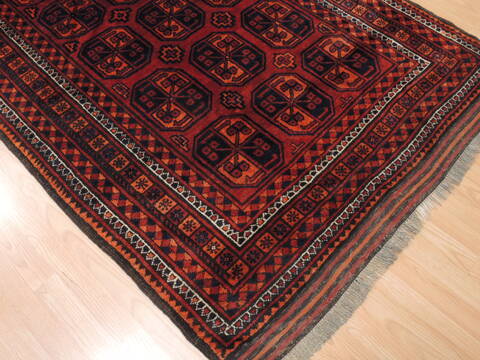 Baluch Red Runner Hand Knotted 48 X 114  Area Rug 100-110755 Image 4
