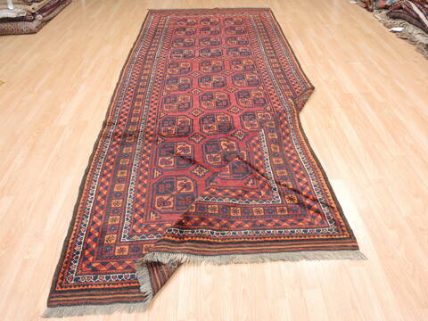 Baluch Red Runner Hand Knotted 48 X 114  Area Rug 100-110755 Image 7