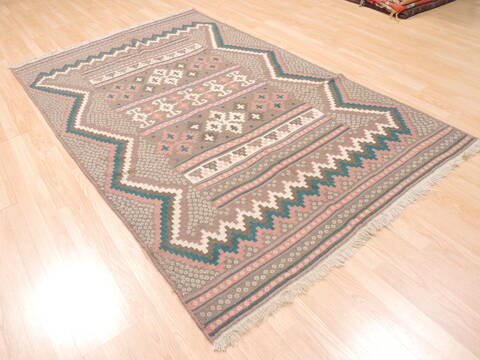 Kilim Beige Flat Woven 50 X 84  Area Rug 100-110762 Image 3