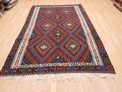 Kilim Blue Flat Woven 55 X 91  Area Rug 100-110767 Image 1