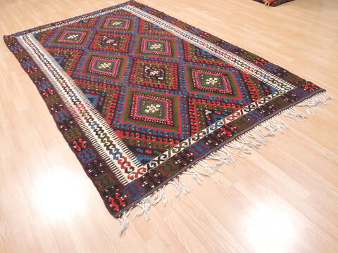Kilim Blue Flat Woven 55 X 91  Area Rug 100-110767 Image 2