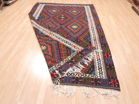 Kilim Blue Flat Woven 55 X 91  Area Rug 100-110767 Image 7